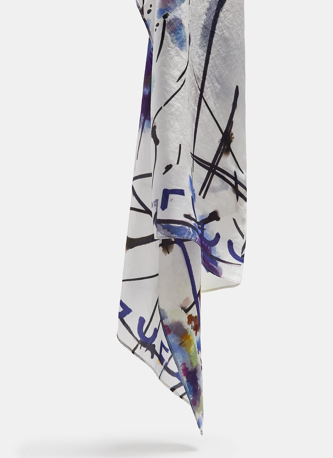 Women Handkerchief | Multicolor Silk Neck Scarf With Print by Spanish designer Adolfo Dominguez