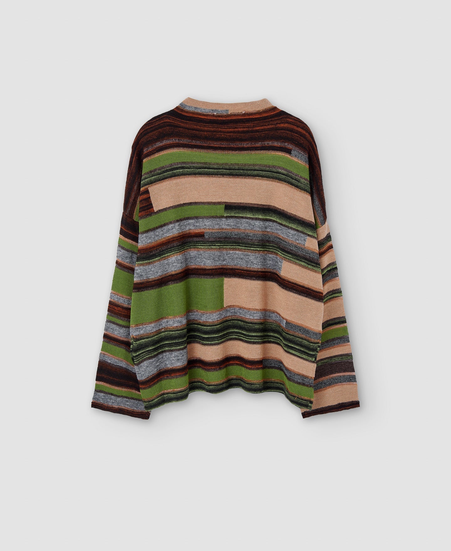 Women Jersey | Multicolor Wool Knitted Perkins Collar Sweater by Spanish designer Adolfo Dominguez