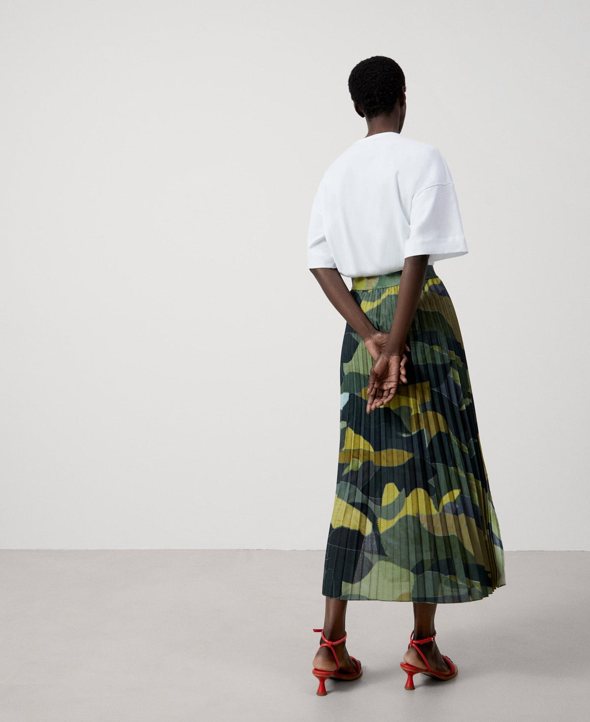 Women Skirt | Multicolor2 Pleated Midi Skirt by Spanish designer Adolfo Dominguez