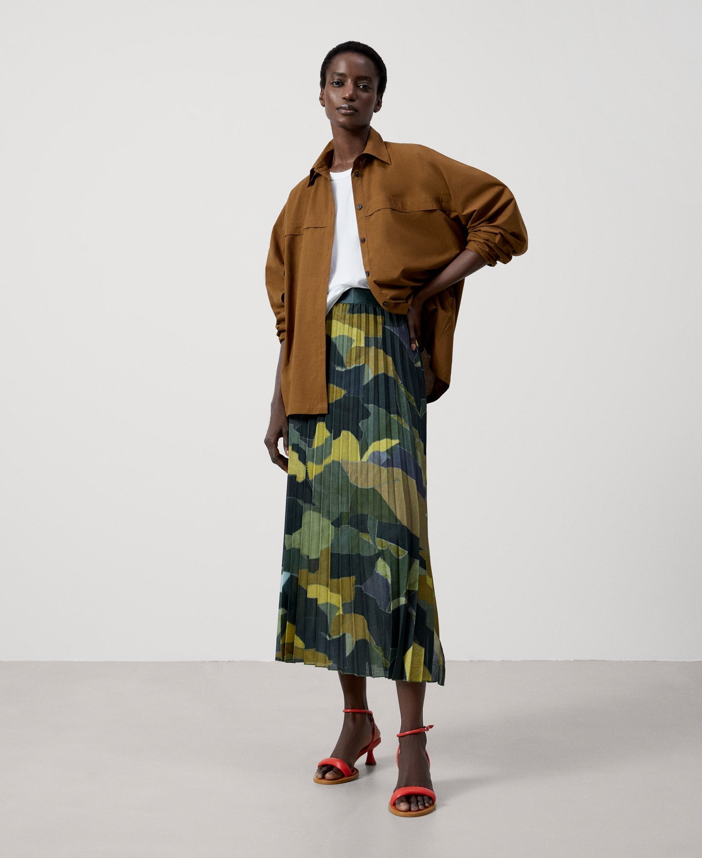 Women Skirt | Multicolor2 Pleated Midi Skirt by Spanish designer Adolfo Dominguez
