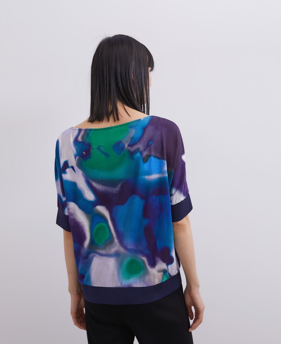 Women Long-Sleeve T-Shirt | Multicolor3 Neon Print Combined T-Shirt by Spanish designer Adolfo Dominguez