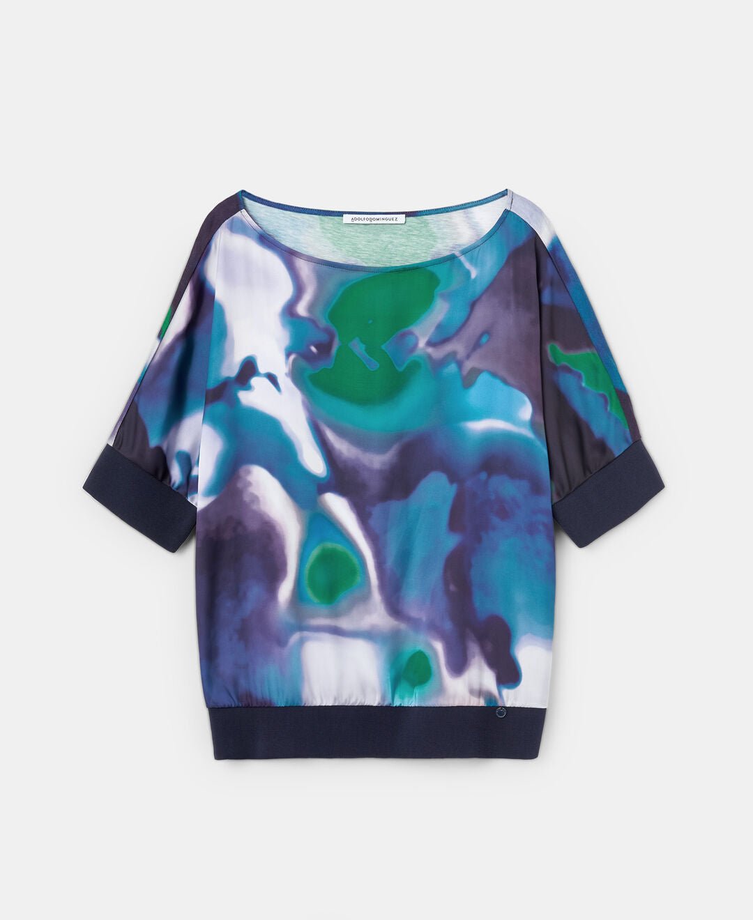 Women Long-Sleeve T-Shirt | Multicolor3 Neon Print Combined T-Shirt by Spanish designer Adolfo Dominguez