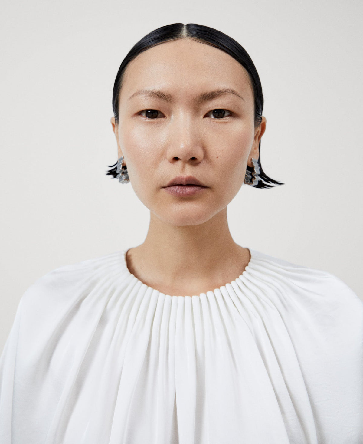 Women Short Sleeved Shirt | Natural White Dolman Sleeve Shirt by Spanish designer Adolfo Dominguez