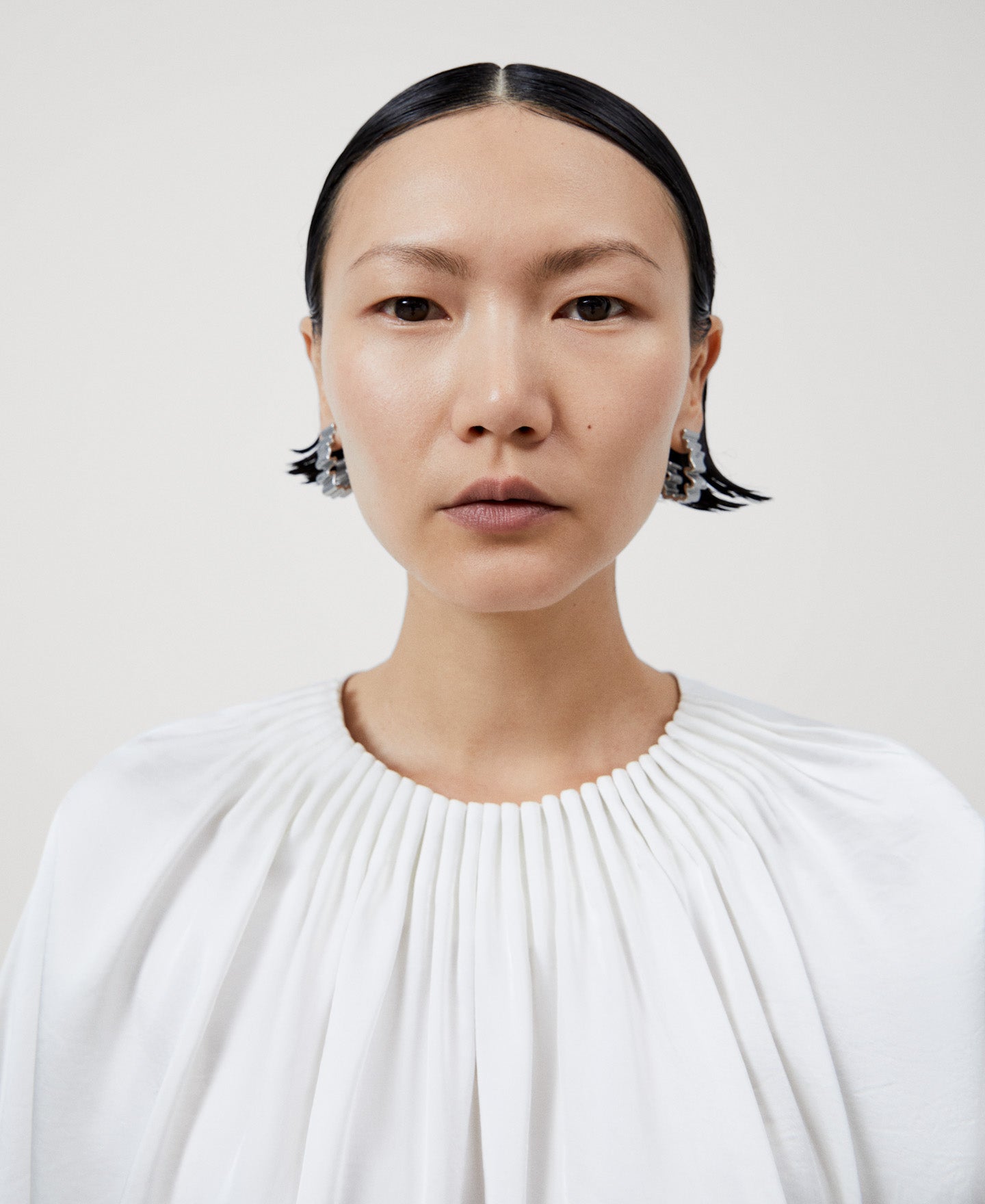 Women Short Sleeved Shirt | Natural White Dolman Sleeve Shirt by Spanish designer Adolfo Dominguez