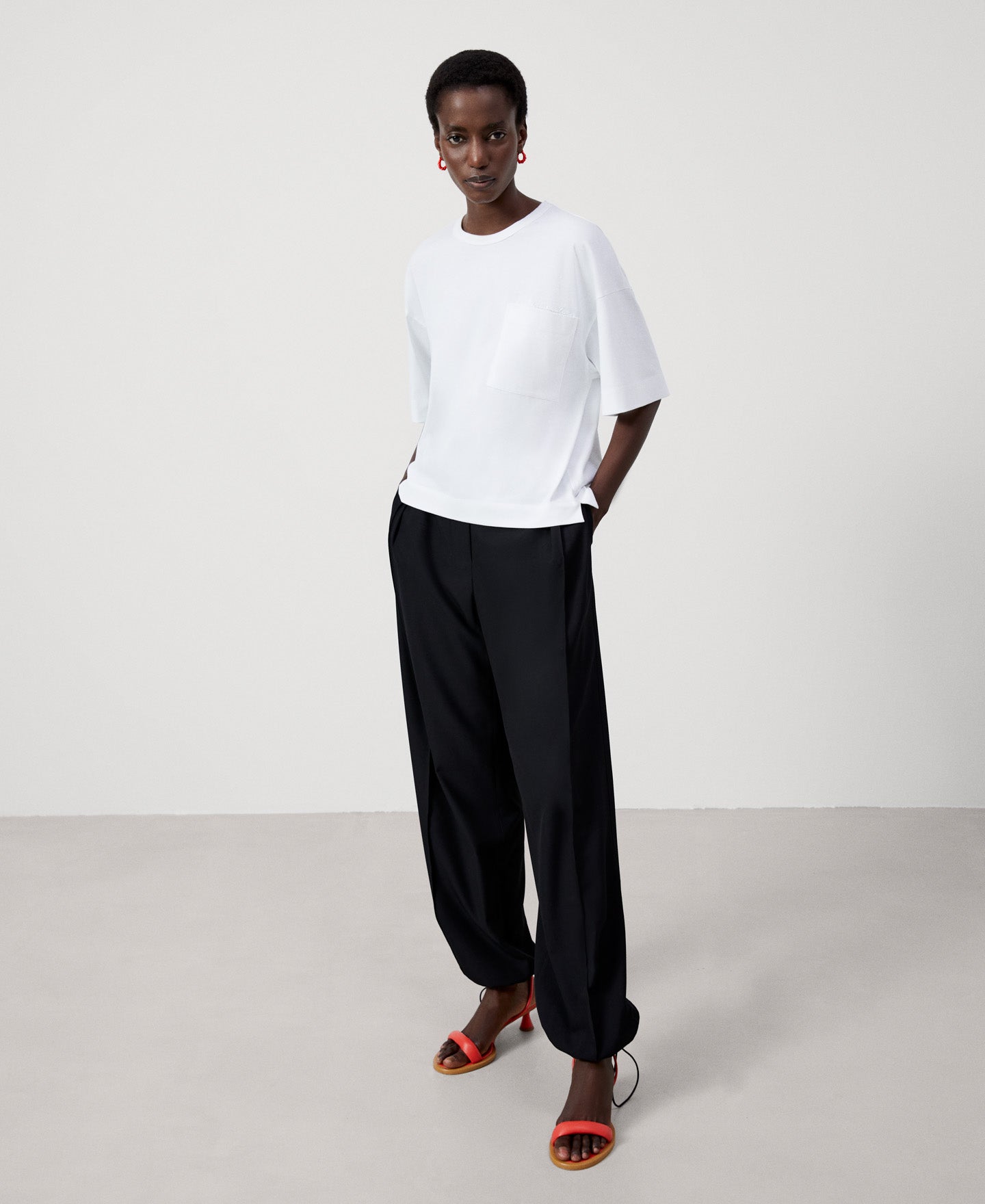 Women T-Shirt (Short Sleeve) | Natural White Straight Line Organic Cotton T-Shirt by Spanish designer Adolfo Dominguez