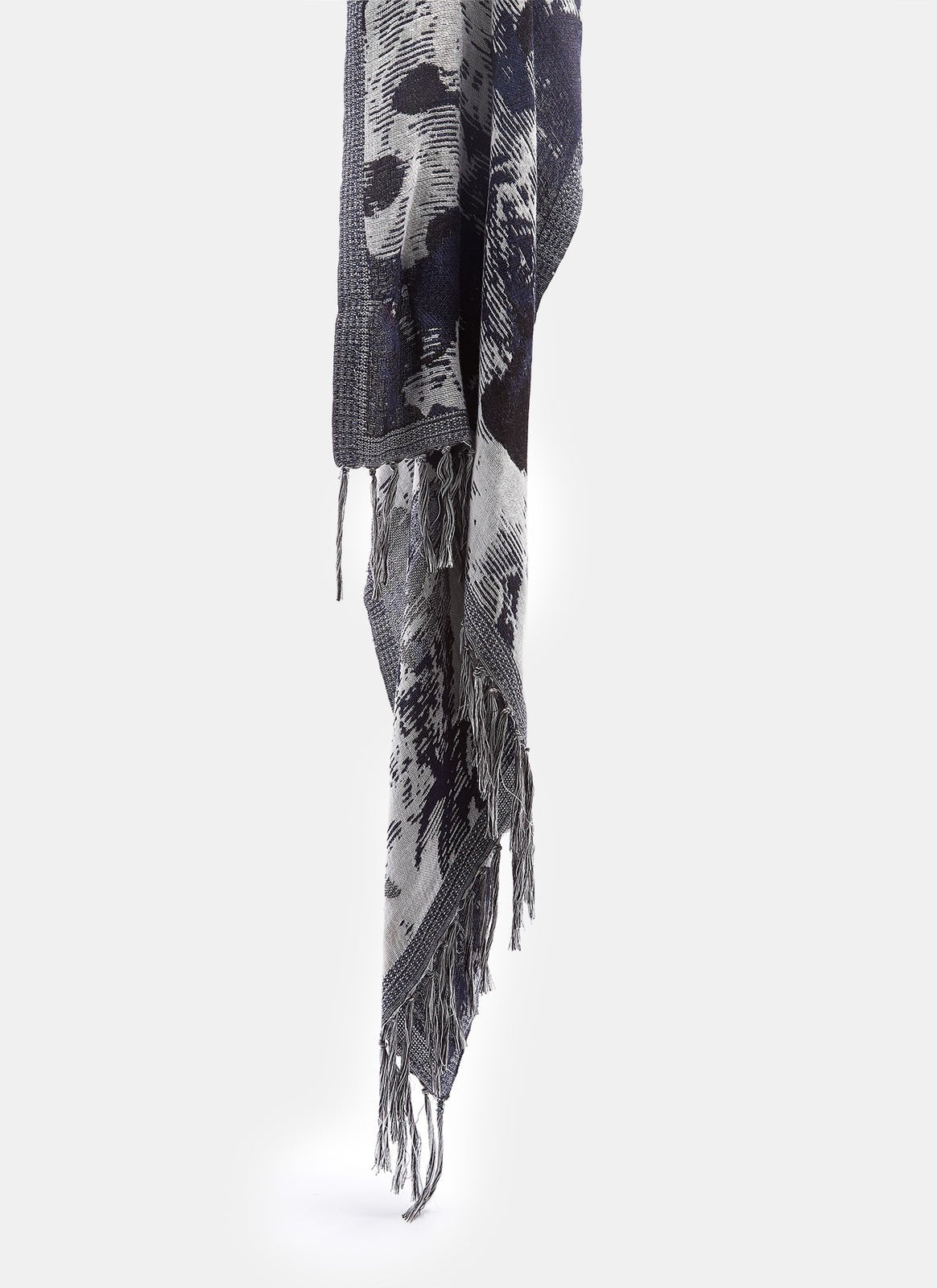 Women Shawl | Navy Blue And Grey Shawl by Spanish designer Adolfo Dominguez