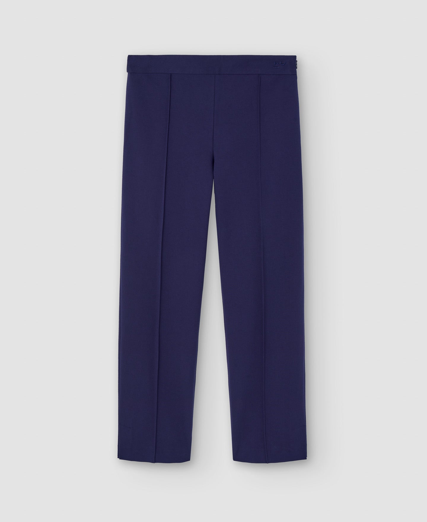 Women Trousers | Navy Blue Ankle Length Viscose Skinny Trousers by Spanish designer Adolfo Dominguez