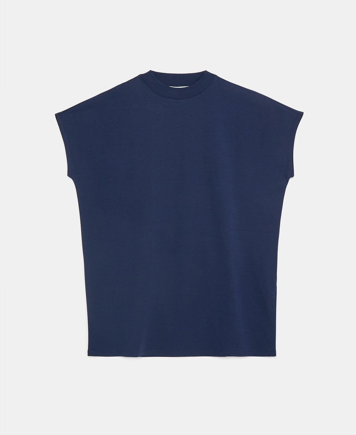 Women T-Shirt (Short Sleeve) | Navy Blue Bat Sleeve T-Shirt by Spanish designer Adolfo Dominguez