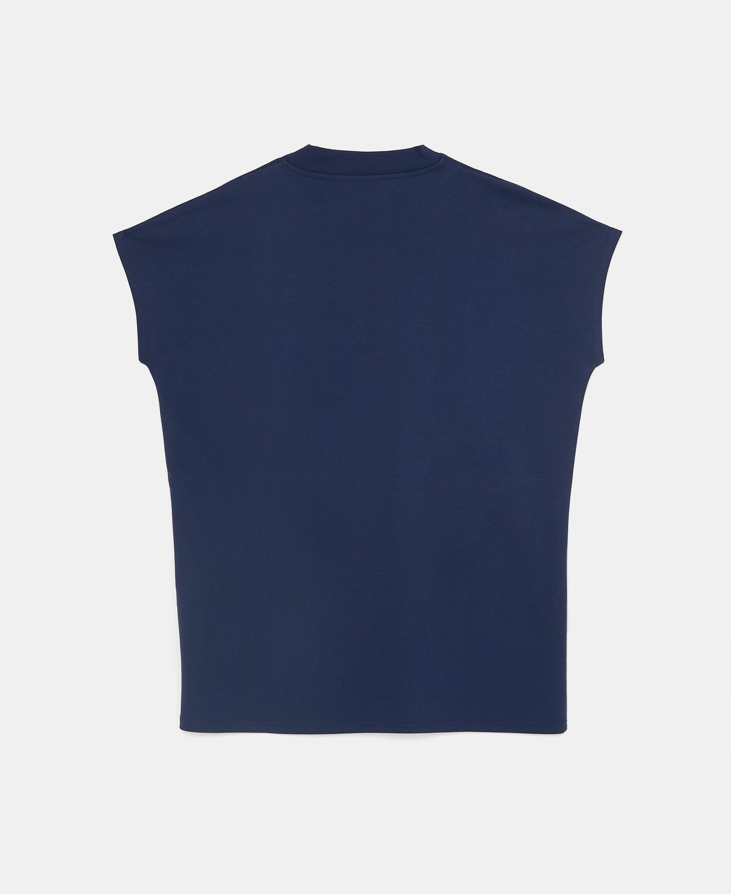 Women T-Shirt (Short Sleeve) | Navy Blue Bat Sleeve T-Shirt by Spanish designer Adolfo Dominguez