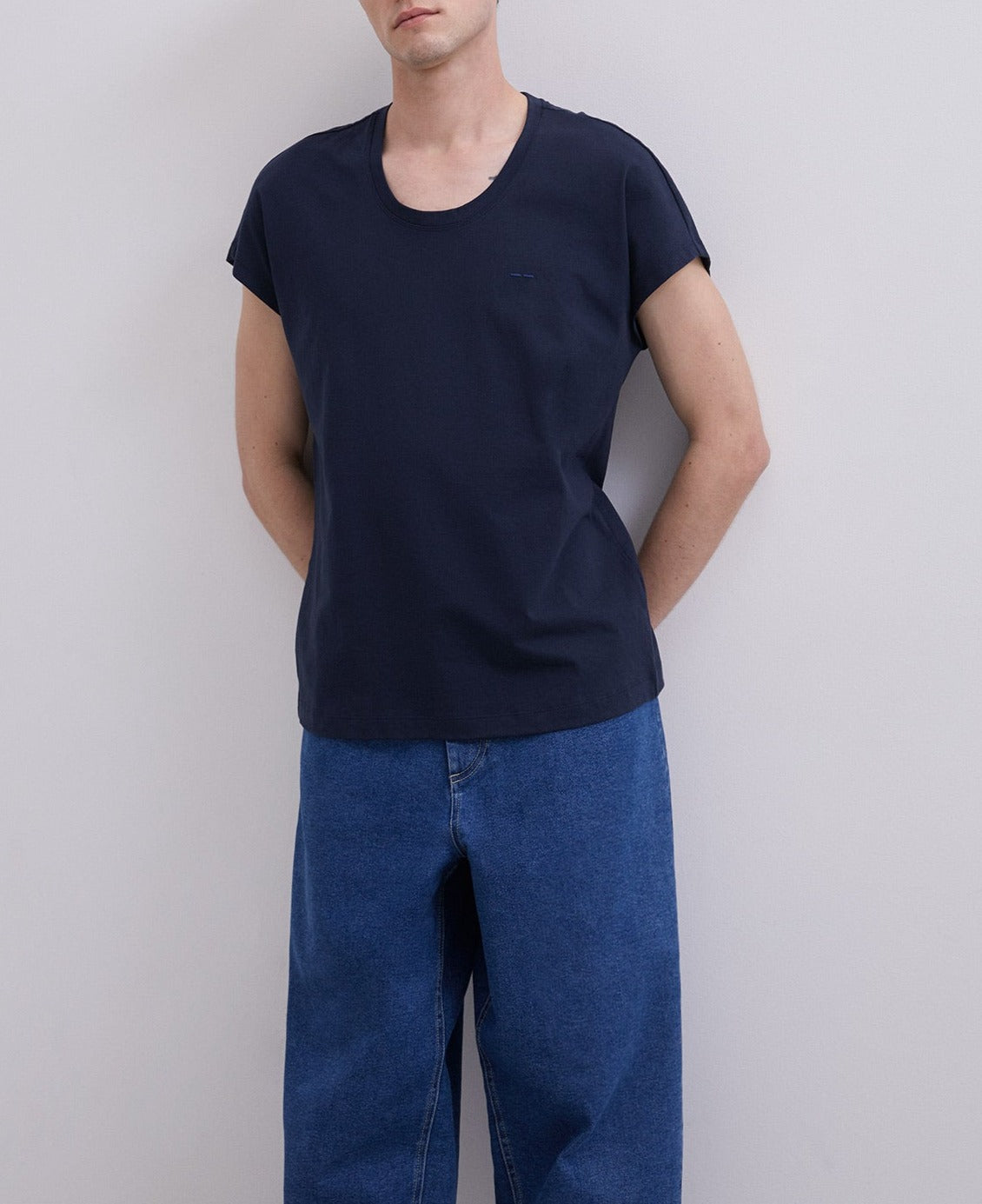 Navy Blue Blue T-Shirt Round Neck – Love Persimmon