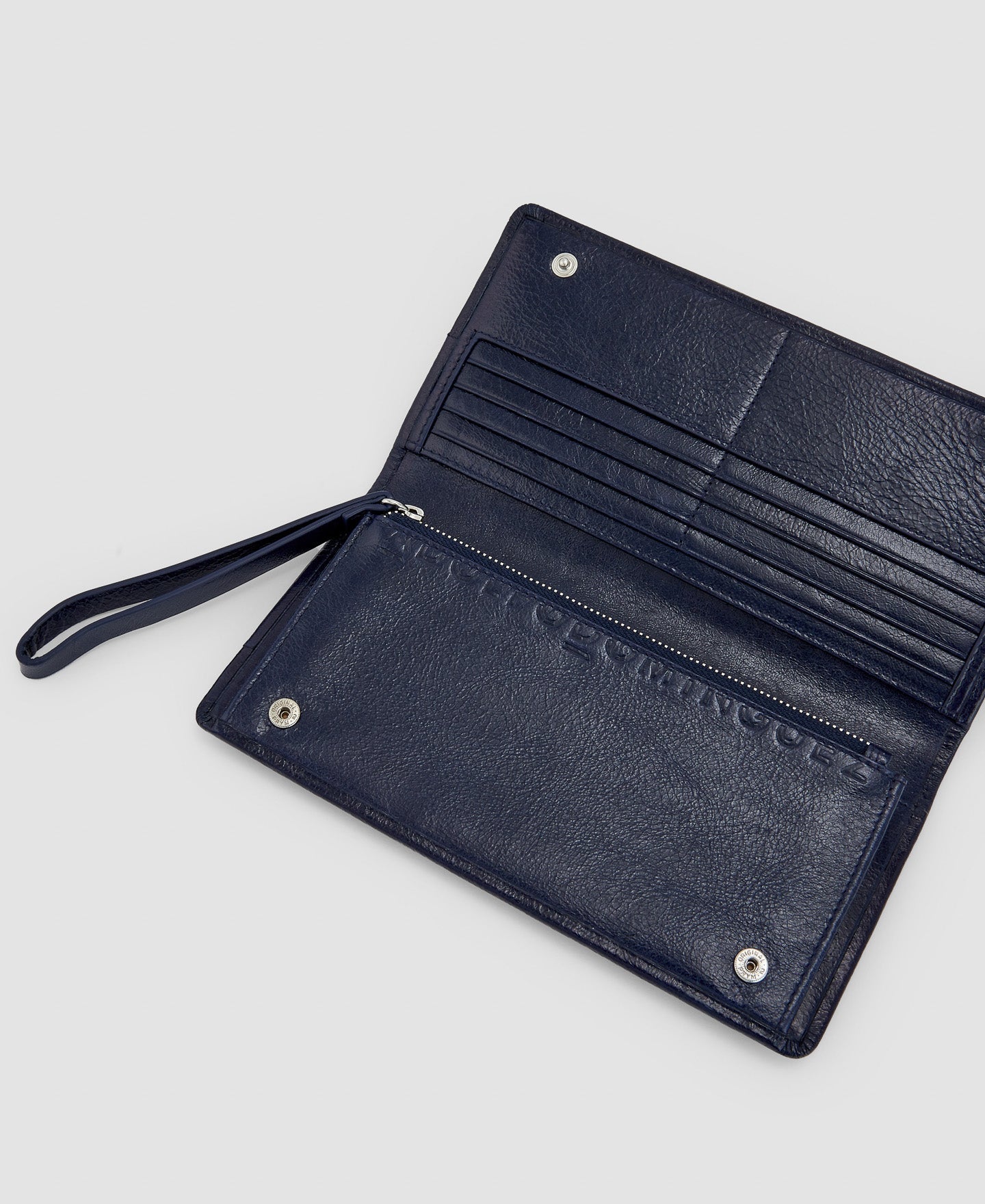 Women Wallet | Navy Blue Cracked Leather Large Wallet by Spanish designer Adolfo Dominguez