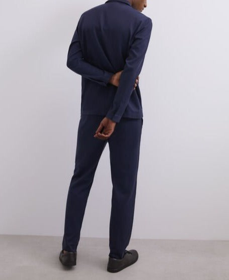 Men Shirt | Navy Blue Lyocell And Cotton Twill Overshirt by Spanish designer Adolfo Dominguez