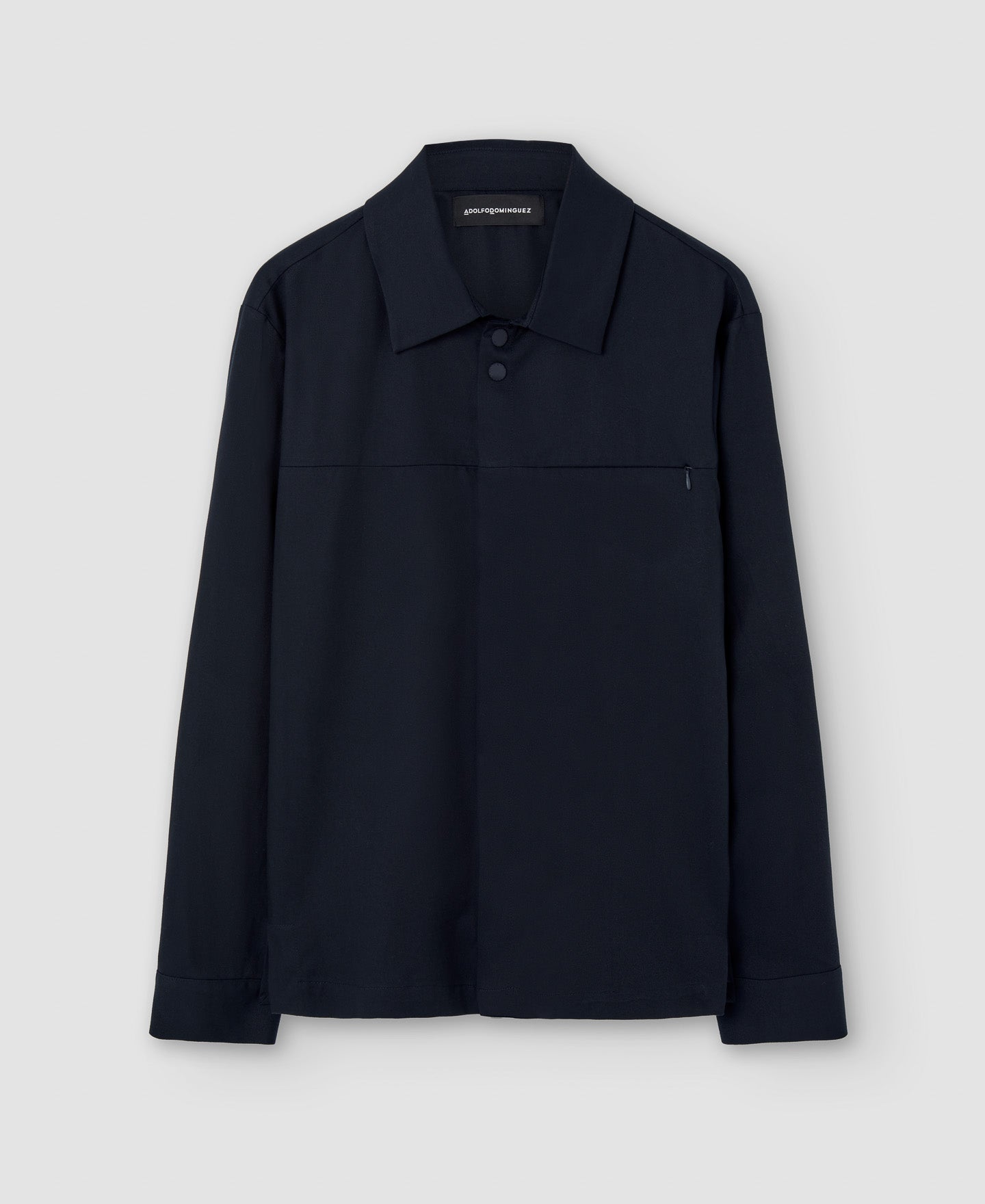 Men Overshirt | Navy Blue Lyocell Overshirt by Spanish designer Adolfo Dominguez