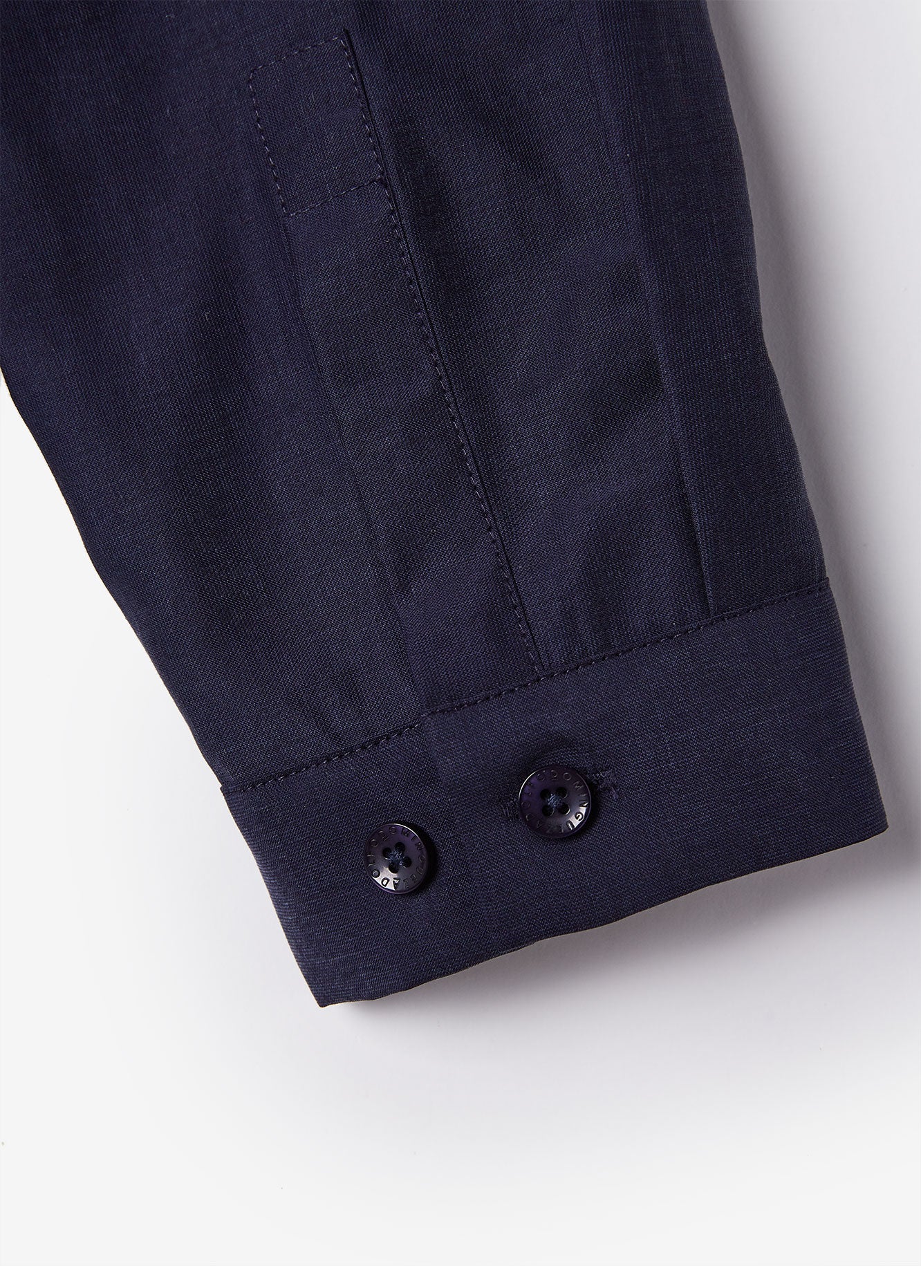 Men Shirt | Navy Blue Lyocell Shirt With Button Neck by Spanish designer Adolfo Dominguez