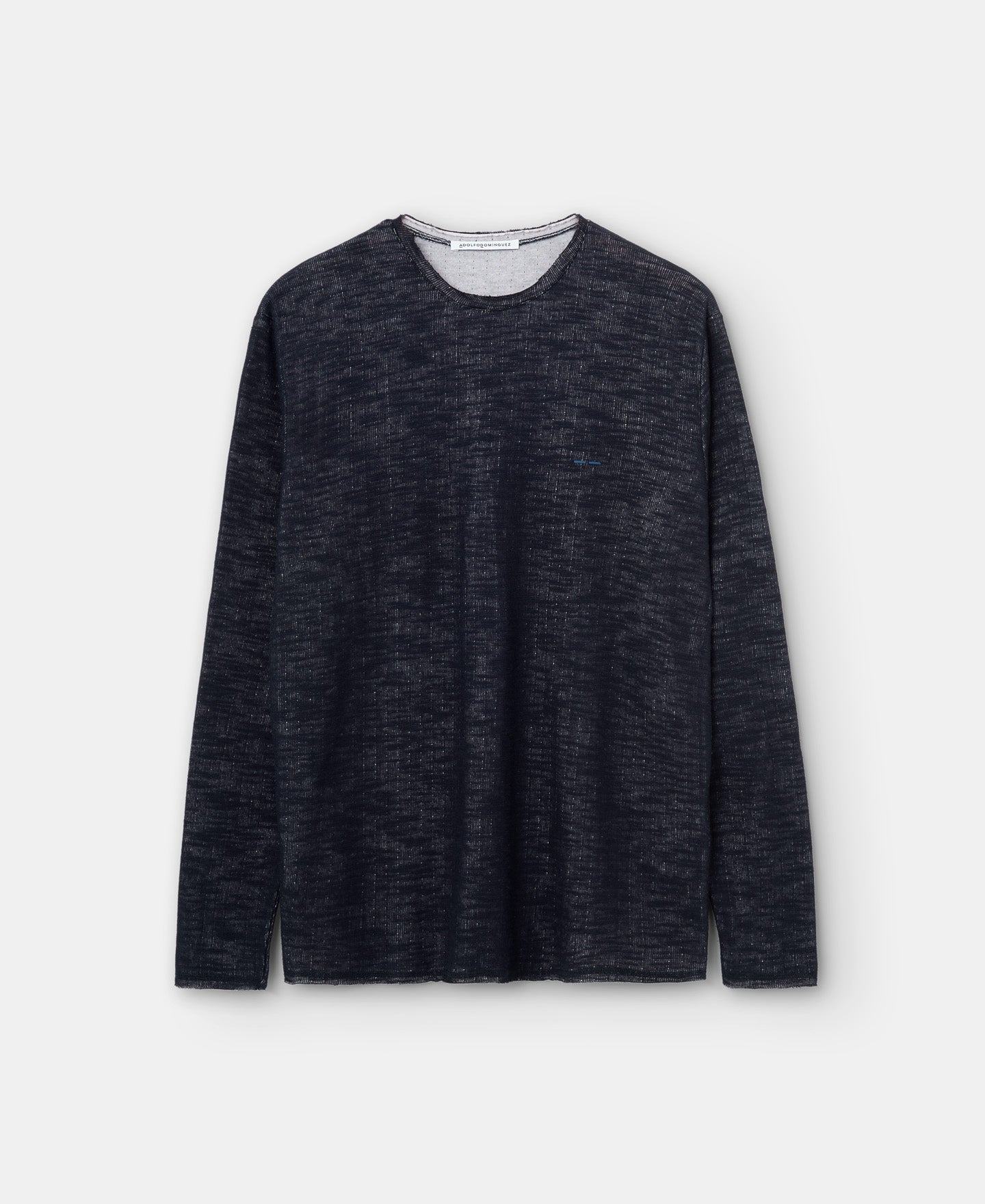 Men Long-Sleeve T-Shirt | Navy Blue Navy Blue Long Sleeve Double T-Shirt by Spanish designer Adolfo Dominguez