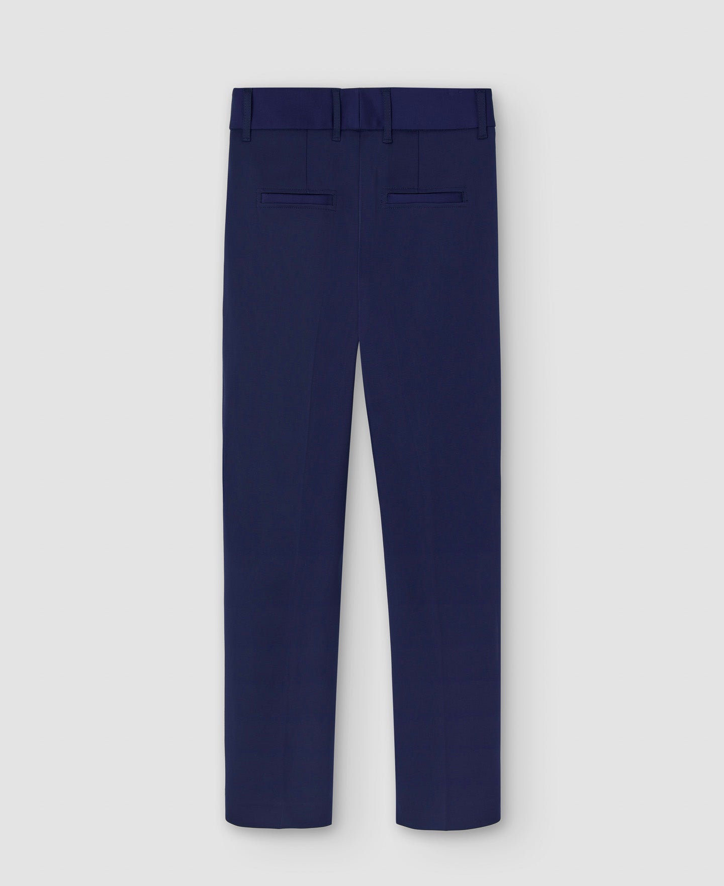 Women Trousers | Navy Blue Organic Cotton Trousers With Darts by Spanish designer Adolfo Dominguez