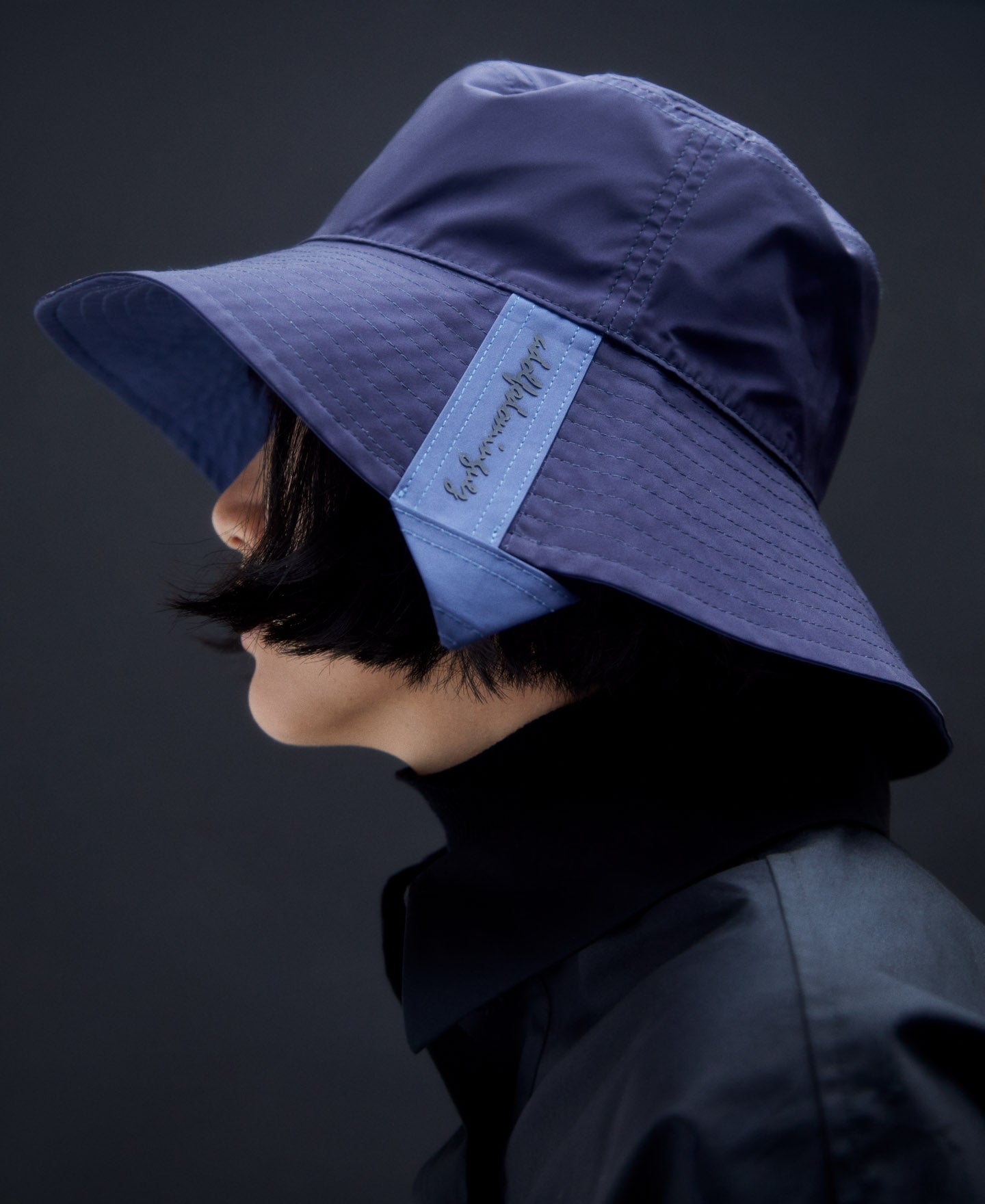 Women Hat | Navy Blue Reversible Maxi Fisherman Hat by Spanish designer Adolfo Dominguez