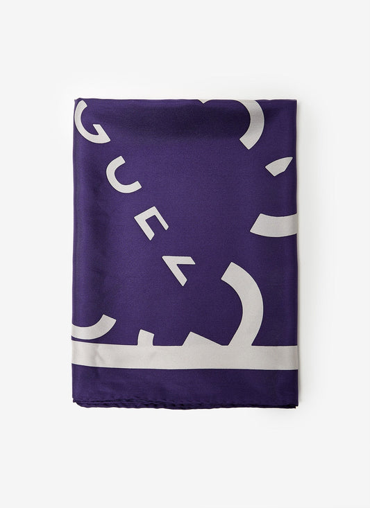 Women Handkerchief | Navy Blue Silk Neckerchief With Logo And Frame by Spanish designer Adolfo Dominguez