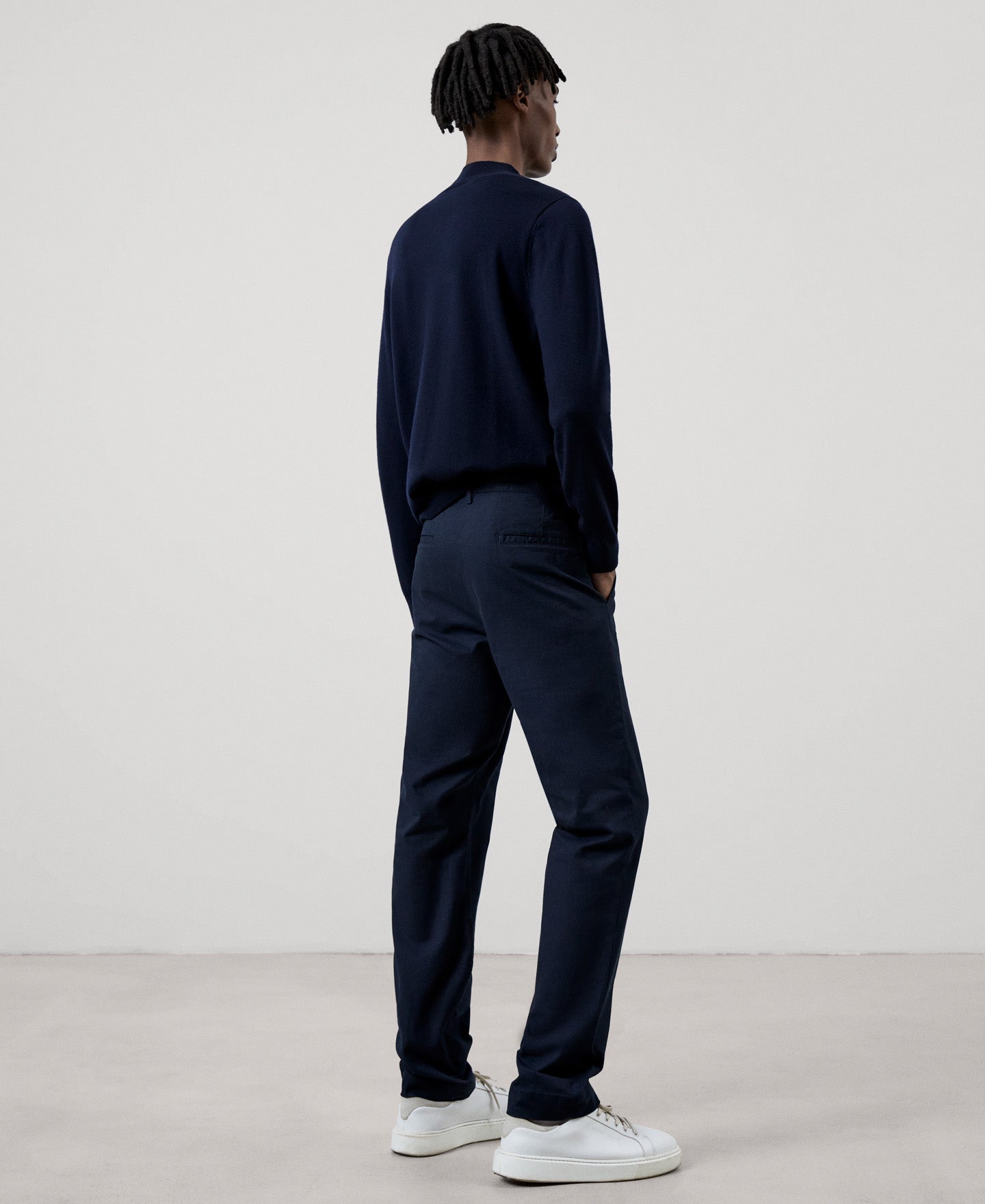 Men Trousers | Navy Blue Trousers For Men by Spanish designer Adolfo Dominguez