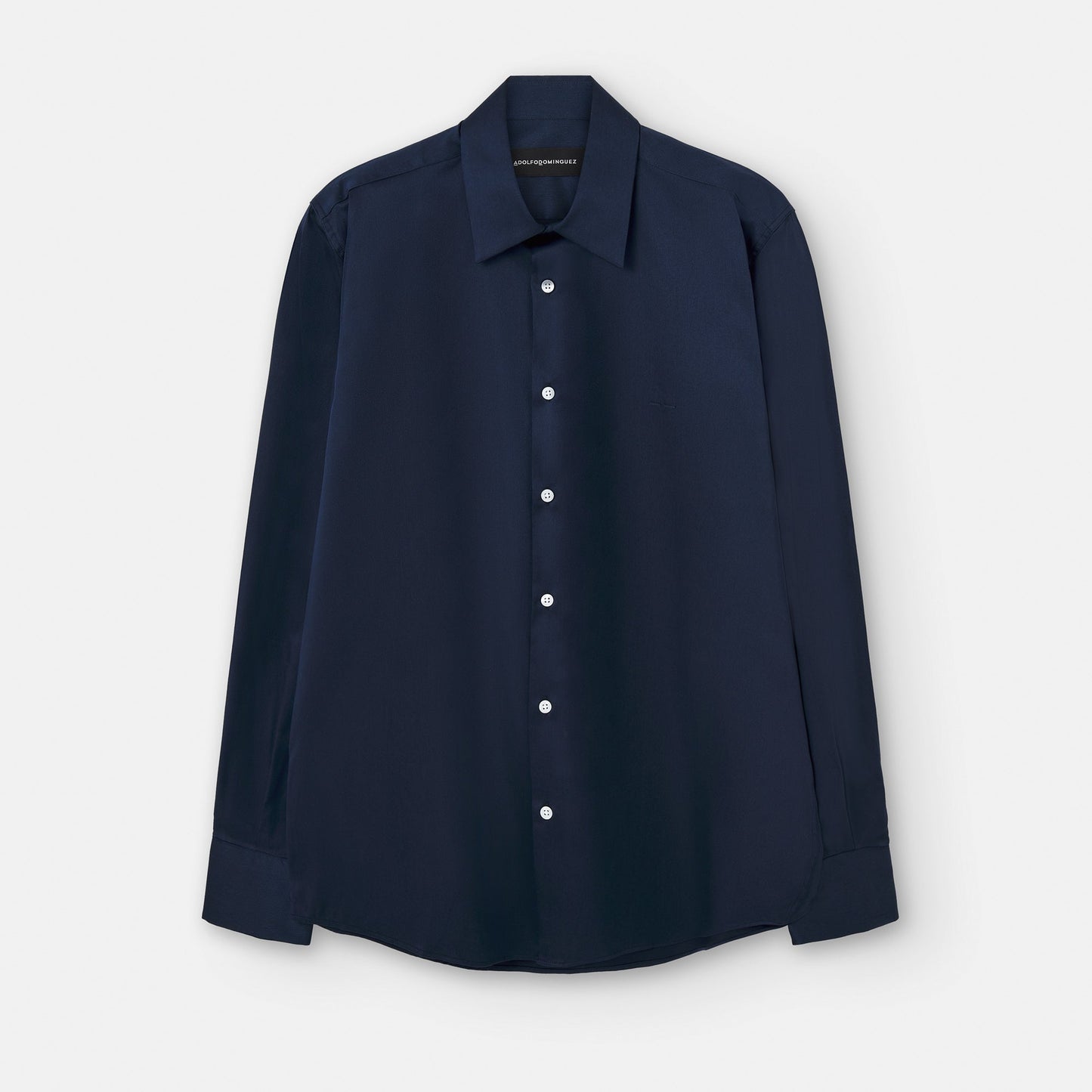 Men Shirt | Navyblue Responsible Lyocell And Cotton Shirt by Spanish designer Adolfo Dominguez
