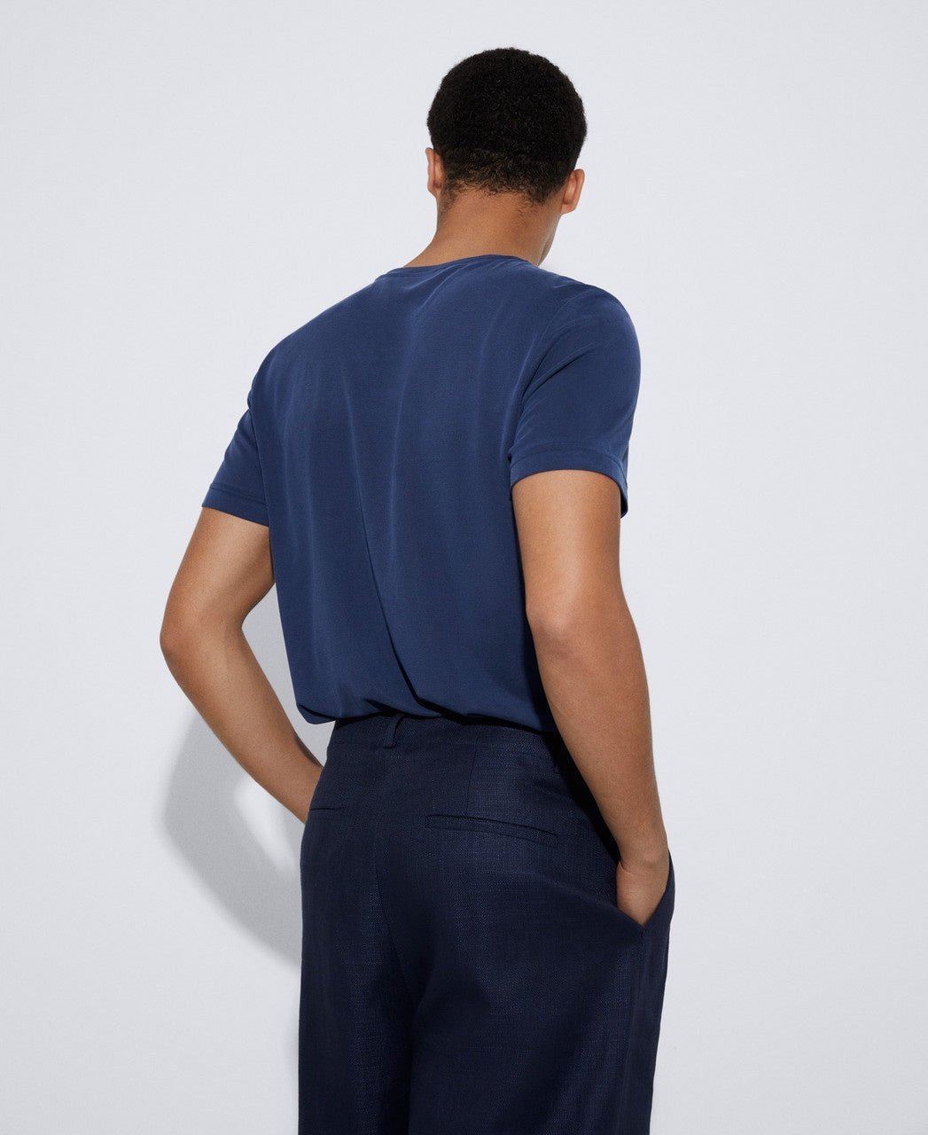 Men T-Shirt (Short Sleeve) | Navyblue Responsible Modal Basic T-Shirt by Spanish designer Adolfo Dominguez