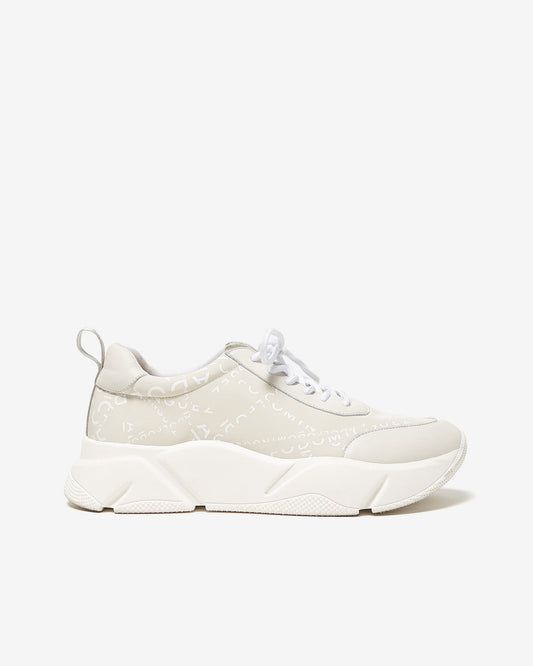 Women Shoes | Off White Sneakers With Deconstructed Logo by Spanish designer Adolfo Dominguez