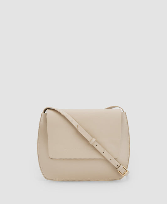 Women Leather Bag | Off White Vachetta Shoulder Bag by Spanish designer Adolfo Dominguez