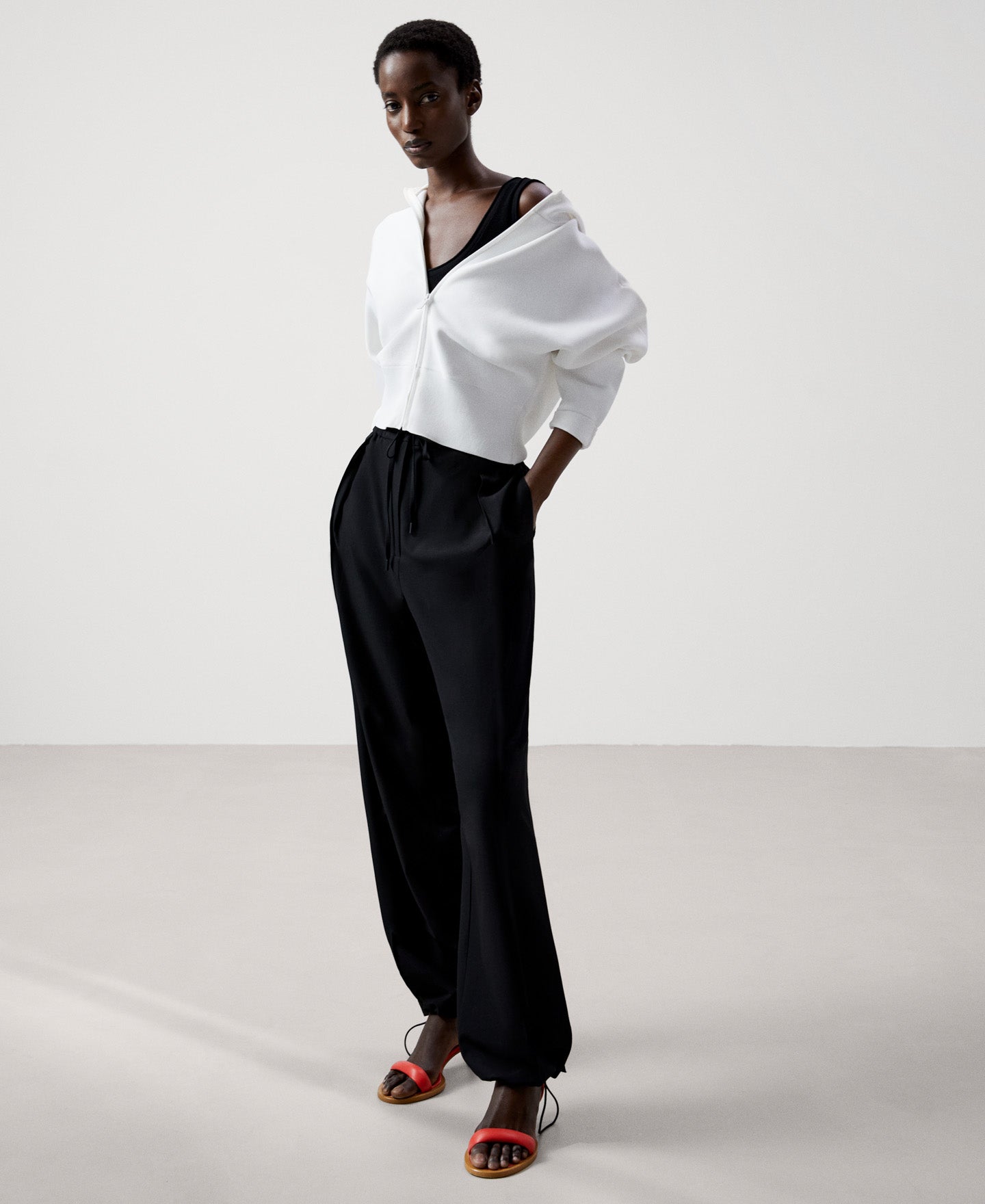 Women Knit Jacket | Off White Viscose And Recycled Nylon Bomber Jacket by Spanish designer Adolfo Dominguez