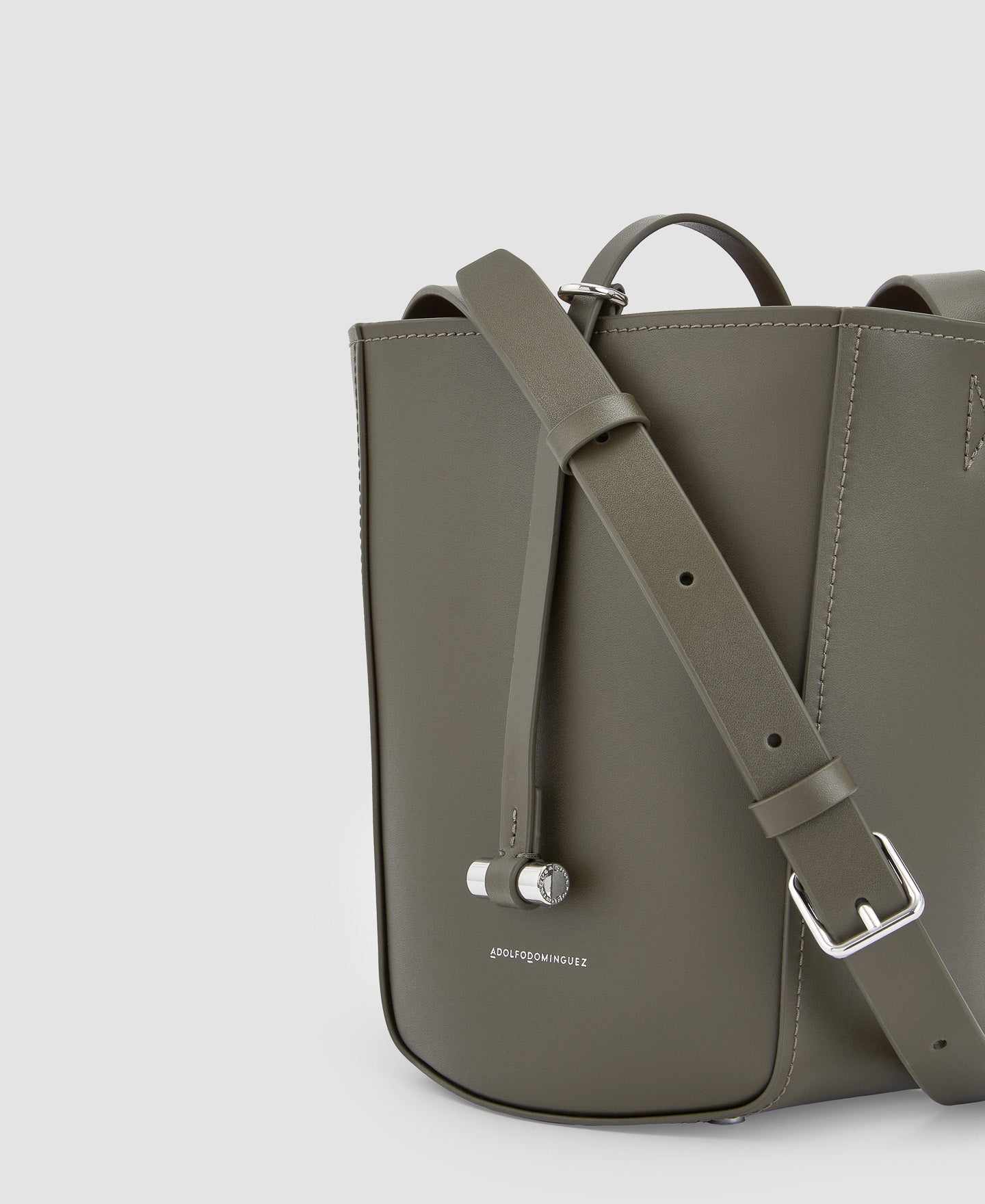 Women Leather Bag | Olive Green Leather Bag by Spanish designer Adolfo Dominguez