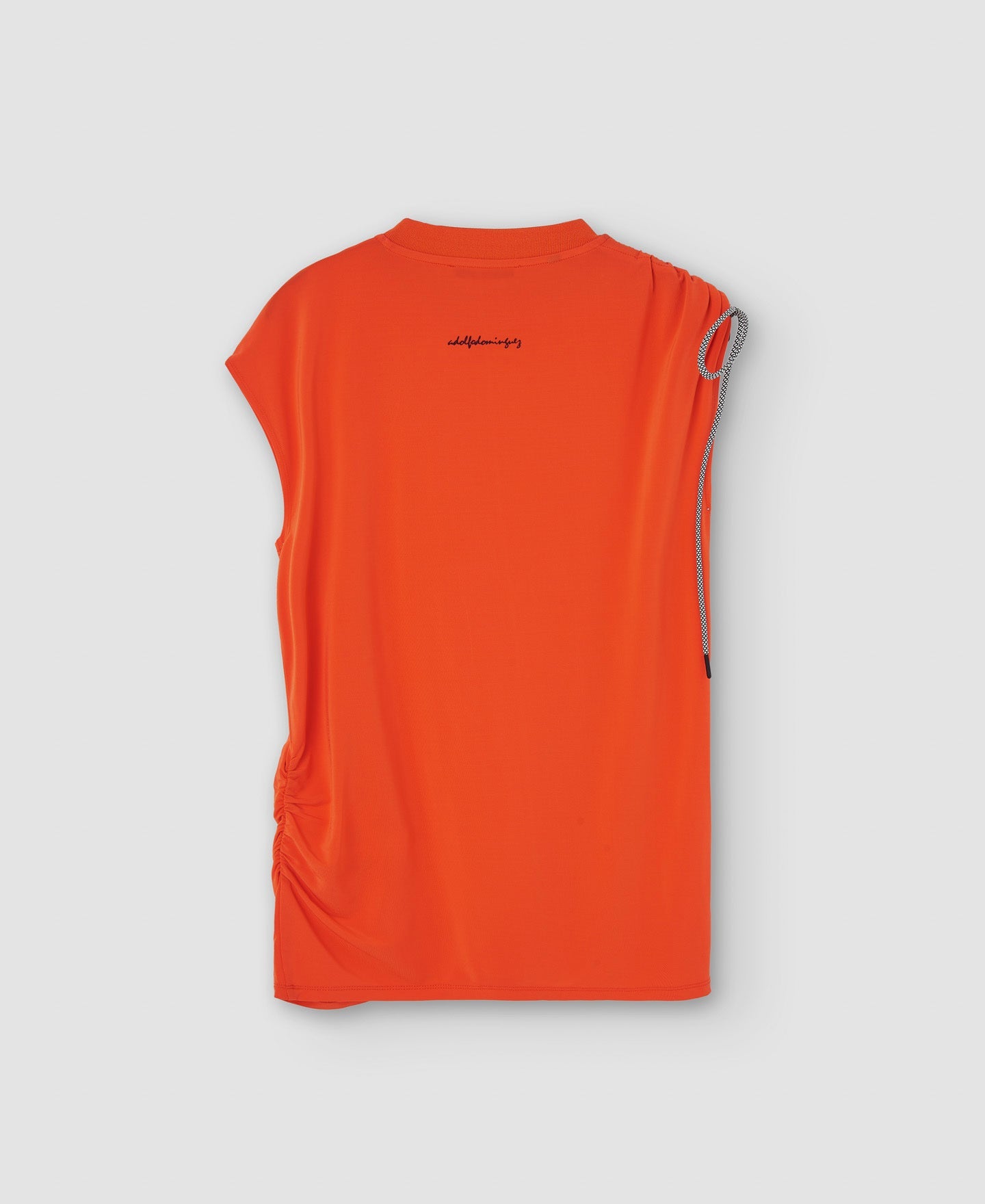 Women T-Shirt (Short Sleeve) | Orange Asymmetrical Blouse In Elastic Viscose by Spanish designer Adolfo Dominguez