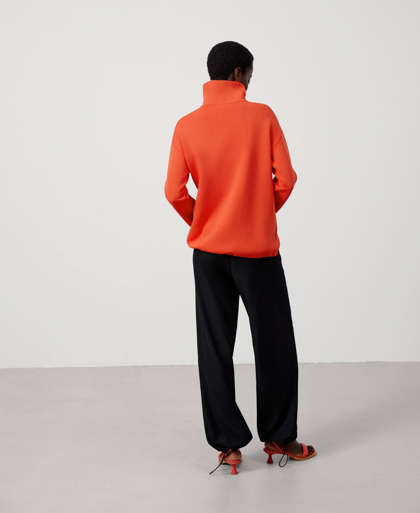 Women Knit Jacket | Orange Knit Jacket by Spanish designer Adolfo Dominguez