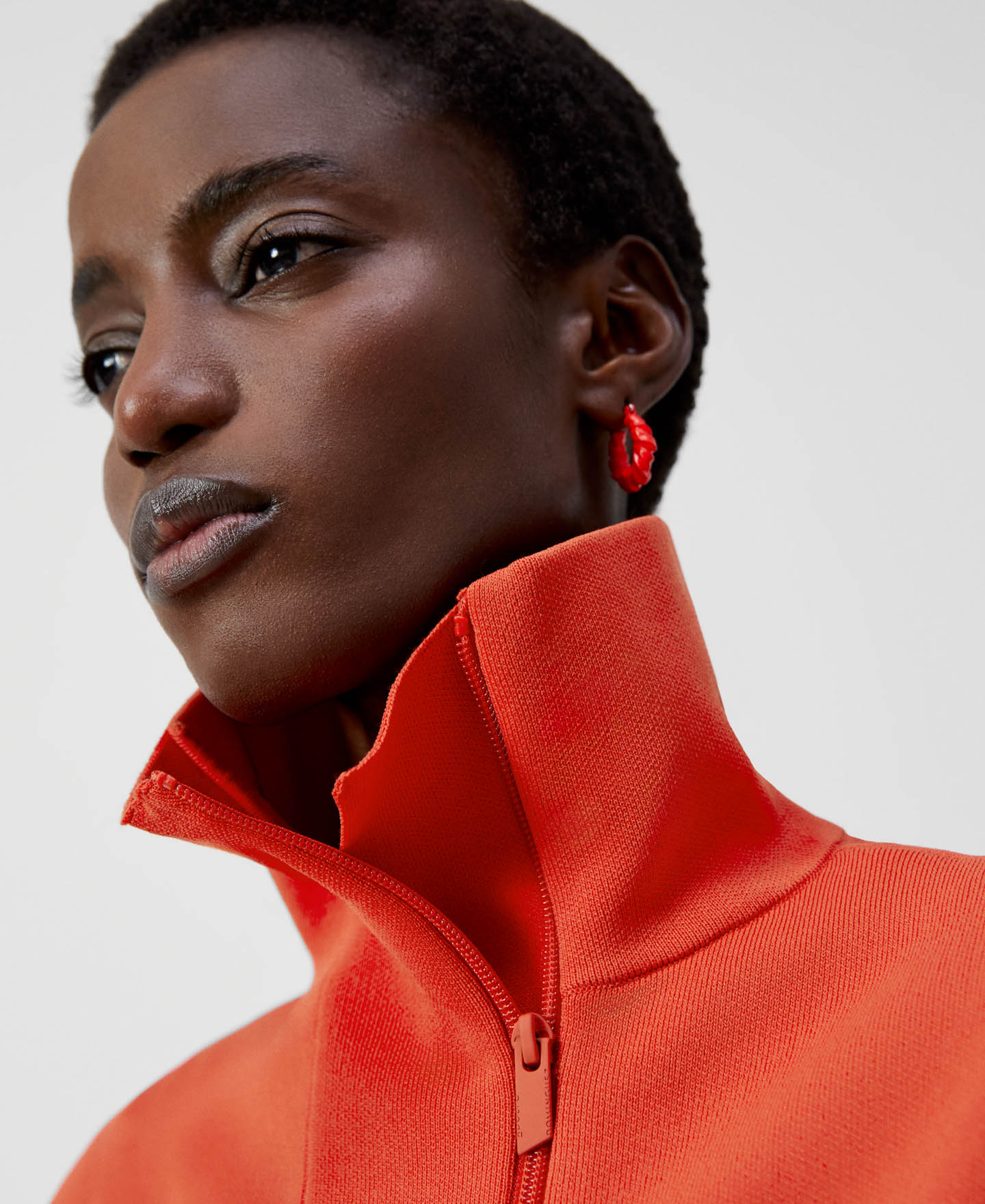 Women Knit Jacket | Orange Knit Jacket by Spanish designer Adolfo Dominguez