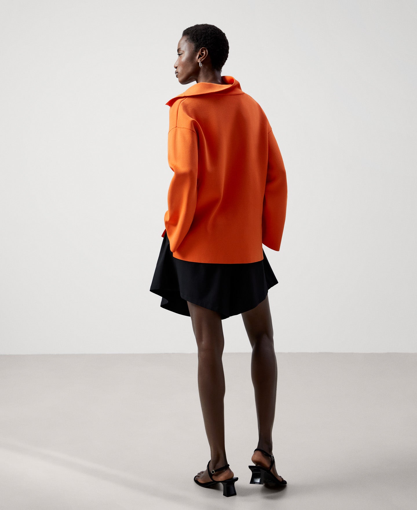 Women Jersey | Orange Recycled Nylon Sweater by Spanish designer Adolfo Dominguez