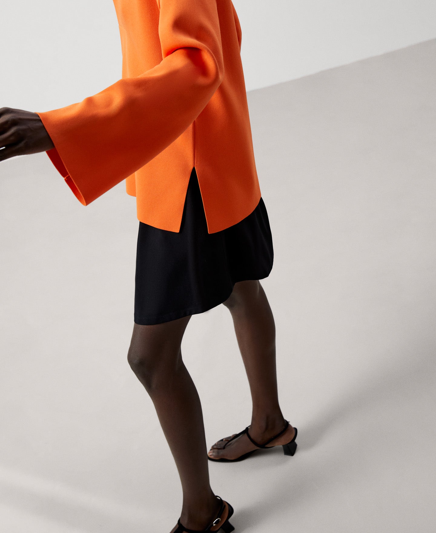 Women Jersey | Orange Recycled Nylon Sweater by Spanish designer Adolfo Dominguez