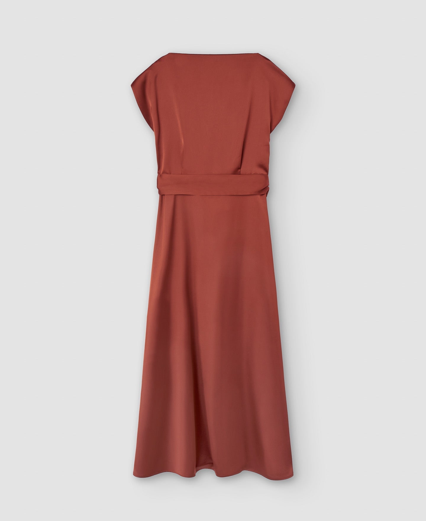 Women Cocktail Dress | Orange Recyled Polyester Draped Dress by Spanish designer Adolfo Dominguez