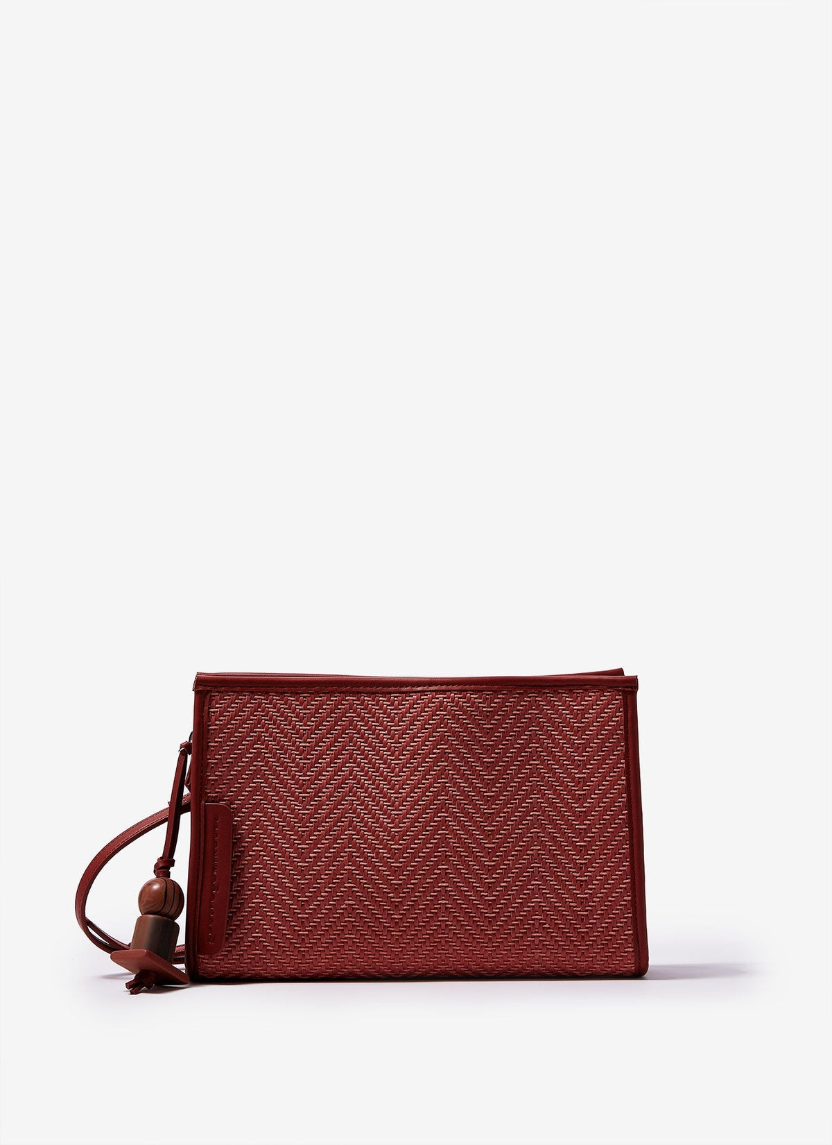 Women Bags | Pink Crossbody Bag With Raffia Finish by Spanish designer Adolfo Dominguez