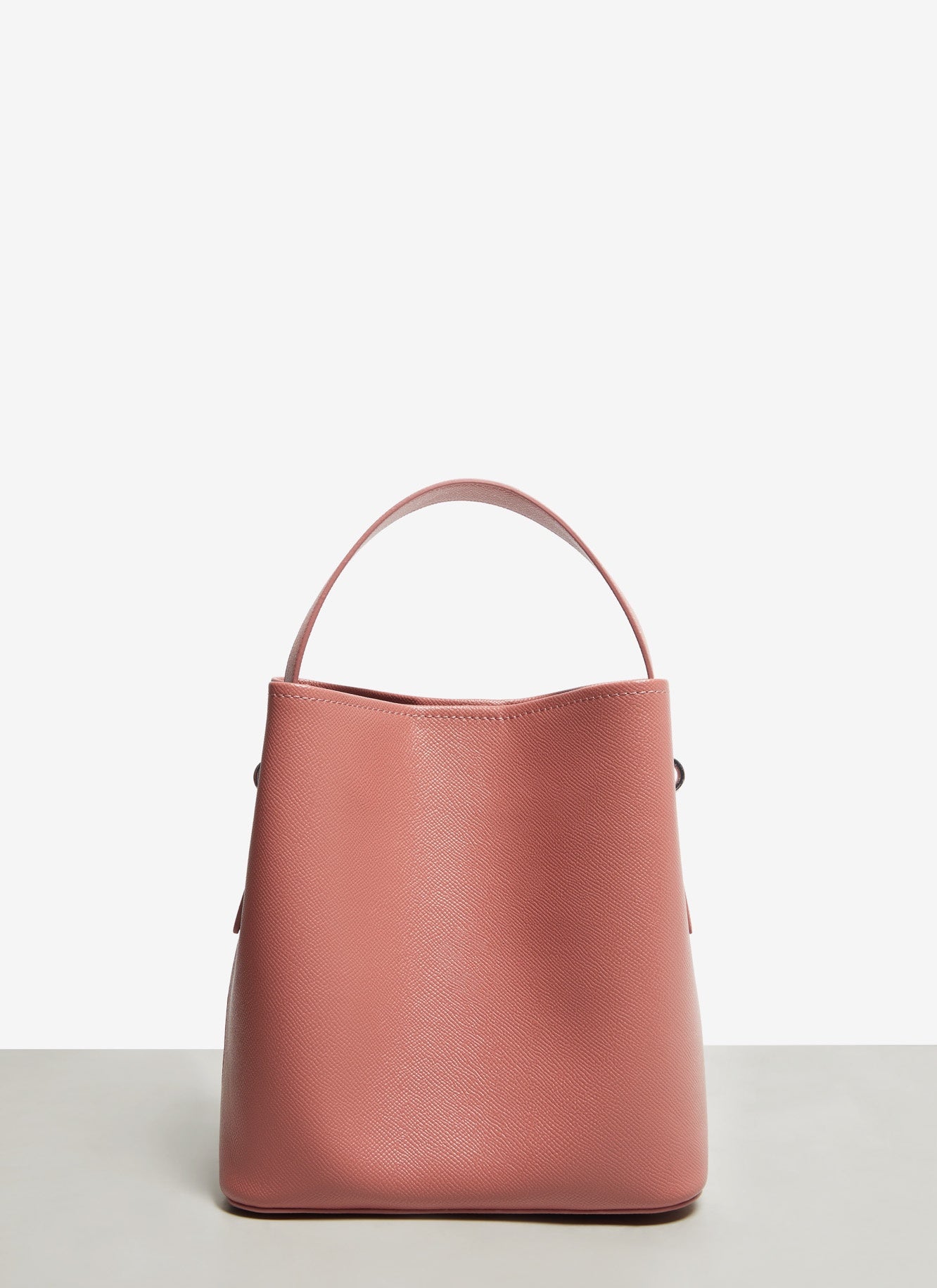 Women Bags | Pink Mini Vegan Saffiano Bucket Bag by Spanish designer Adolfo Dominguez