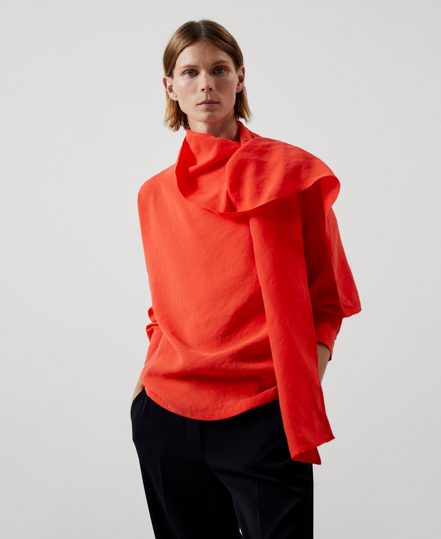 Women Shirt | Pink Modal Fabric Blouse by Spanish designer Adolfo Dominguez