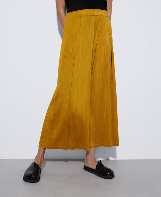 Women Trousers | Pistachio Green Crinkle Trousers by Spanish designer Adolfo Dominguez