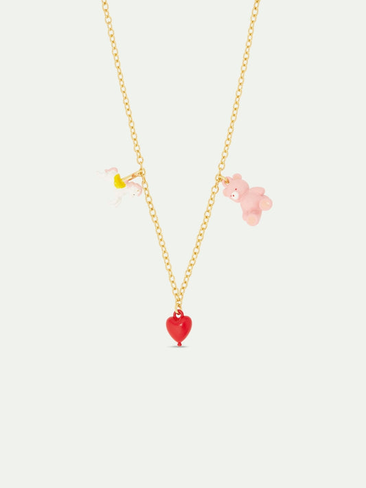 Horse, Heart And Teddy Bear Thin Necklace | auto3081