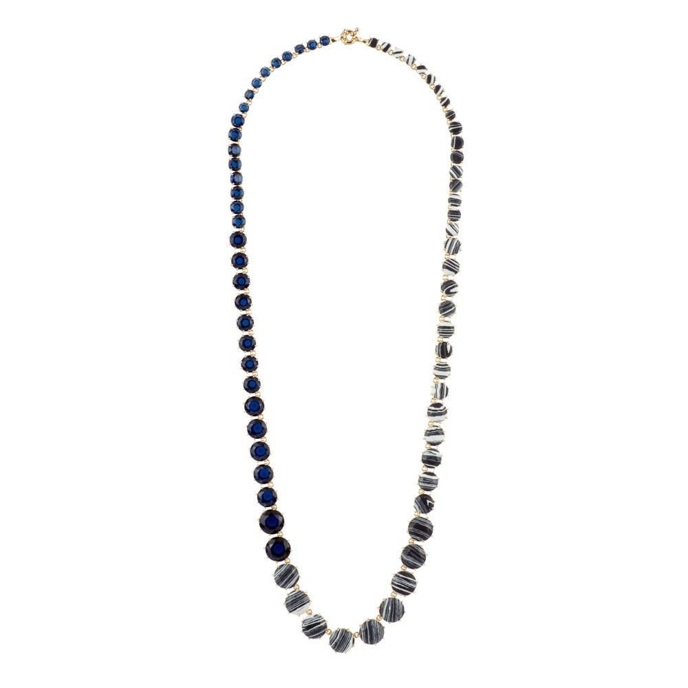 La Diamantine Speciale Multi-Stones Blue & Black Marble Necklace | adlds3191