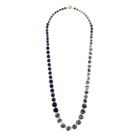 La Diamantine Speciale Multi-Stones Blue & Black Marble Necklace | adlds3191