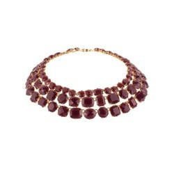 Triple Row La Diamantine 49Cm Aurore Purple Necklace