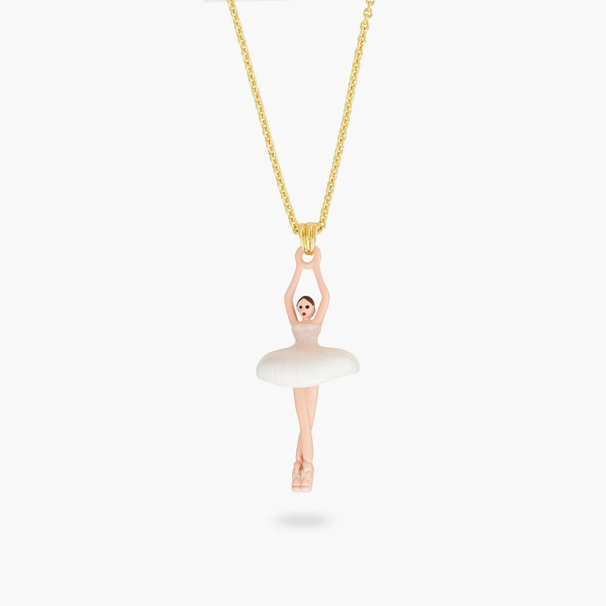 Pale Pink And White Ballerina Pendant Necklace | aqdd3591