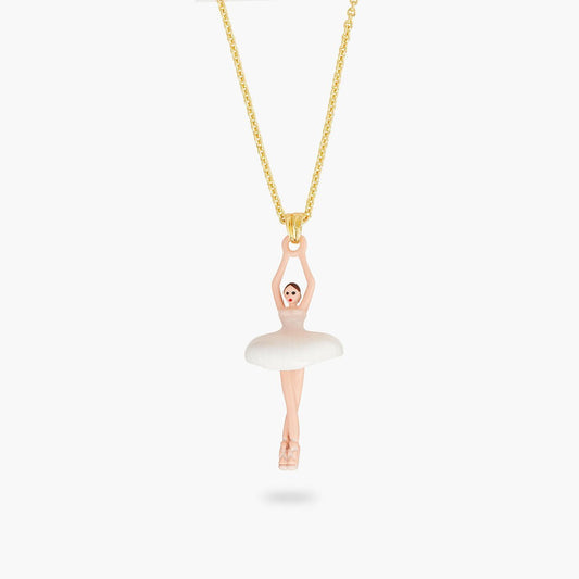 Pale Pink And White Ballerina Pendant Necklace | aqdd3591