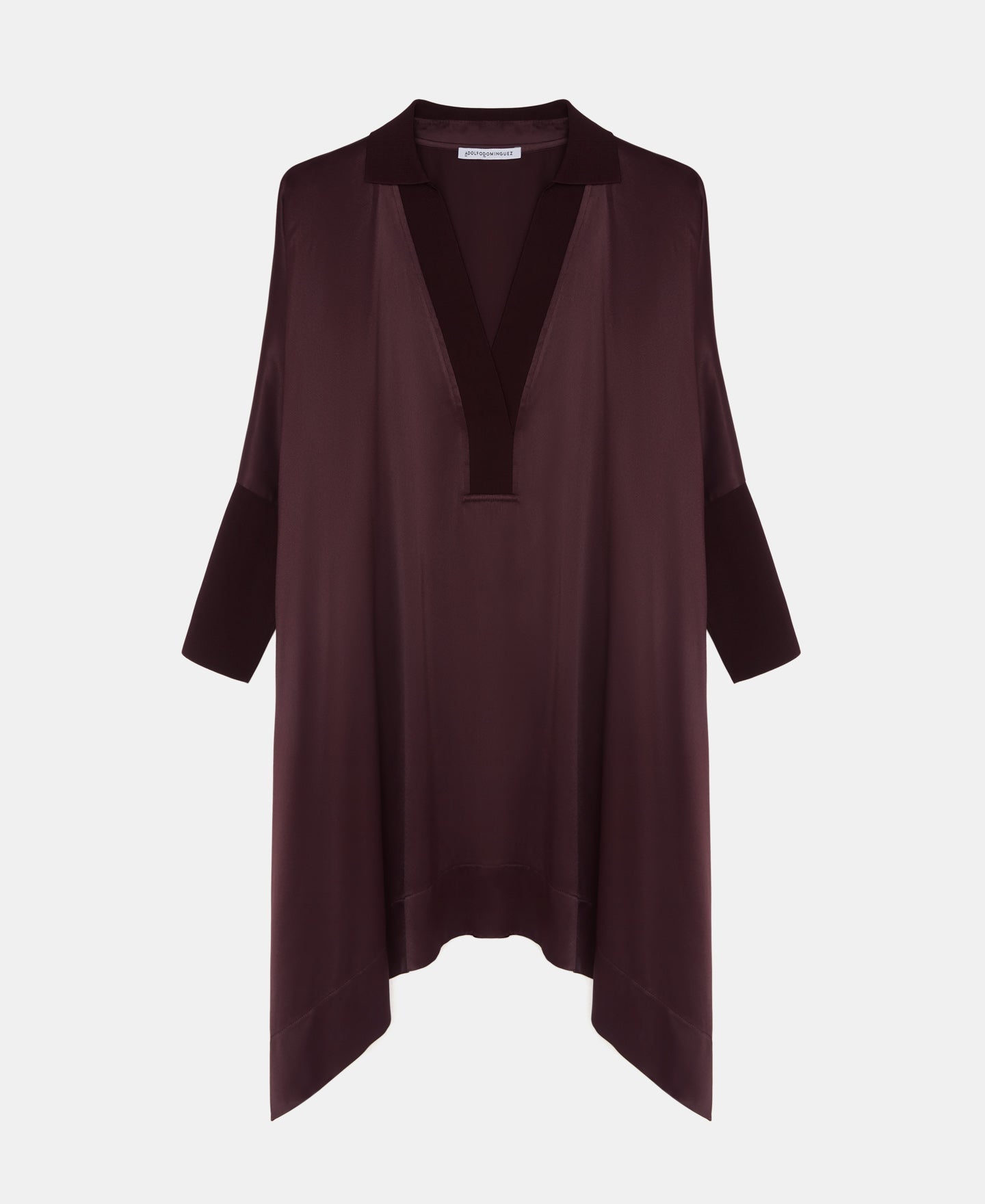Women Shirt | Purple Oversized Viscose Blouse by Spanish designer Adolfo Dominguez