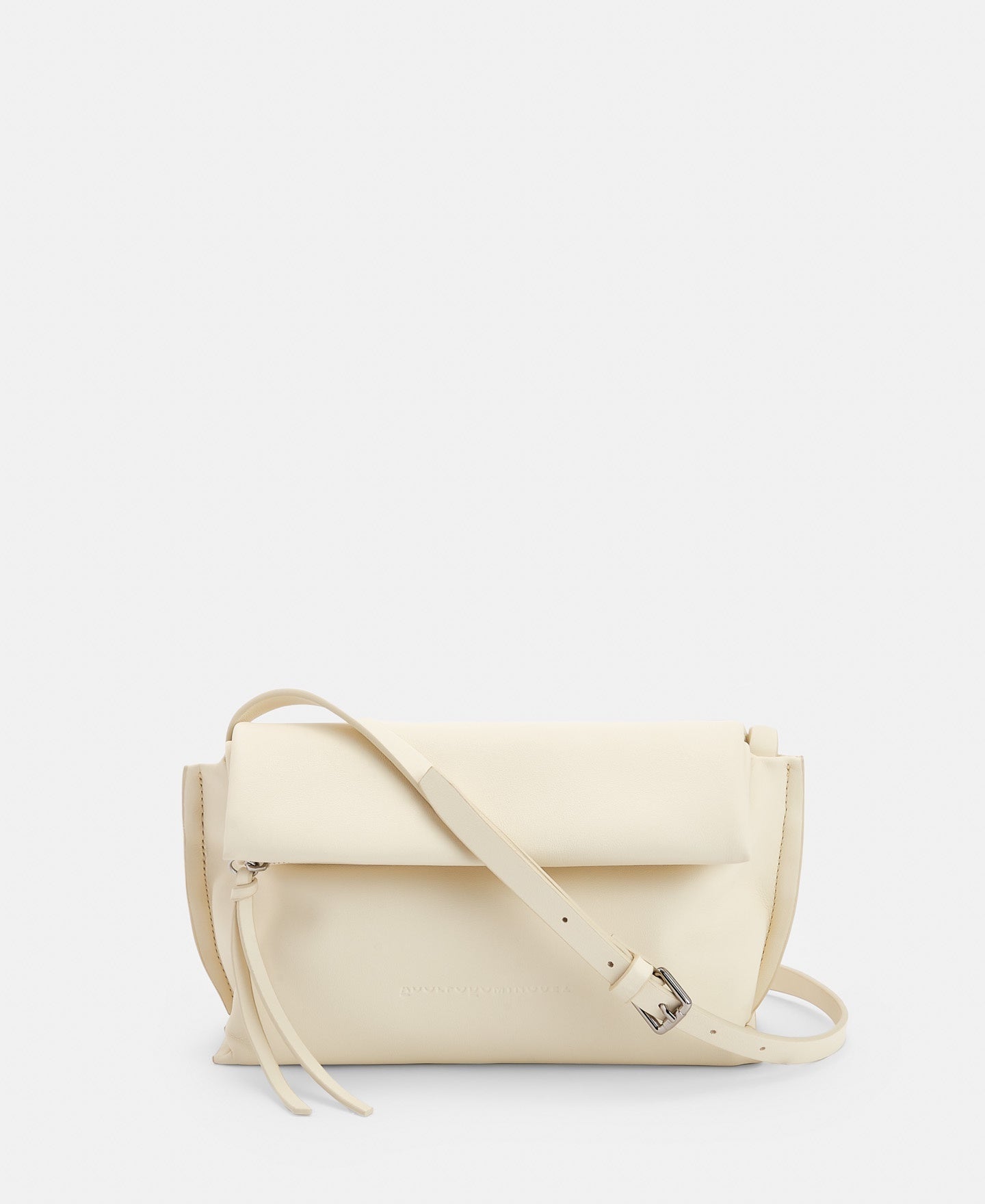 Women Bags | Recycled Polyurethane Small Shoulder Bag In Off White by Spanish designer Adolfo Dominguez