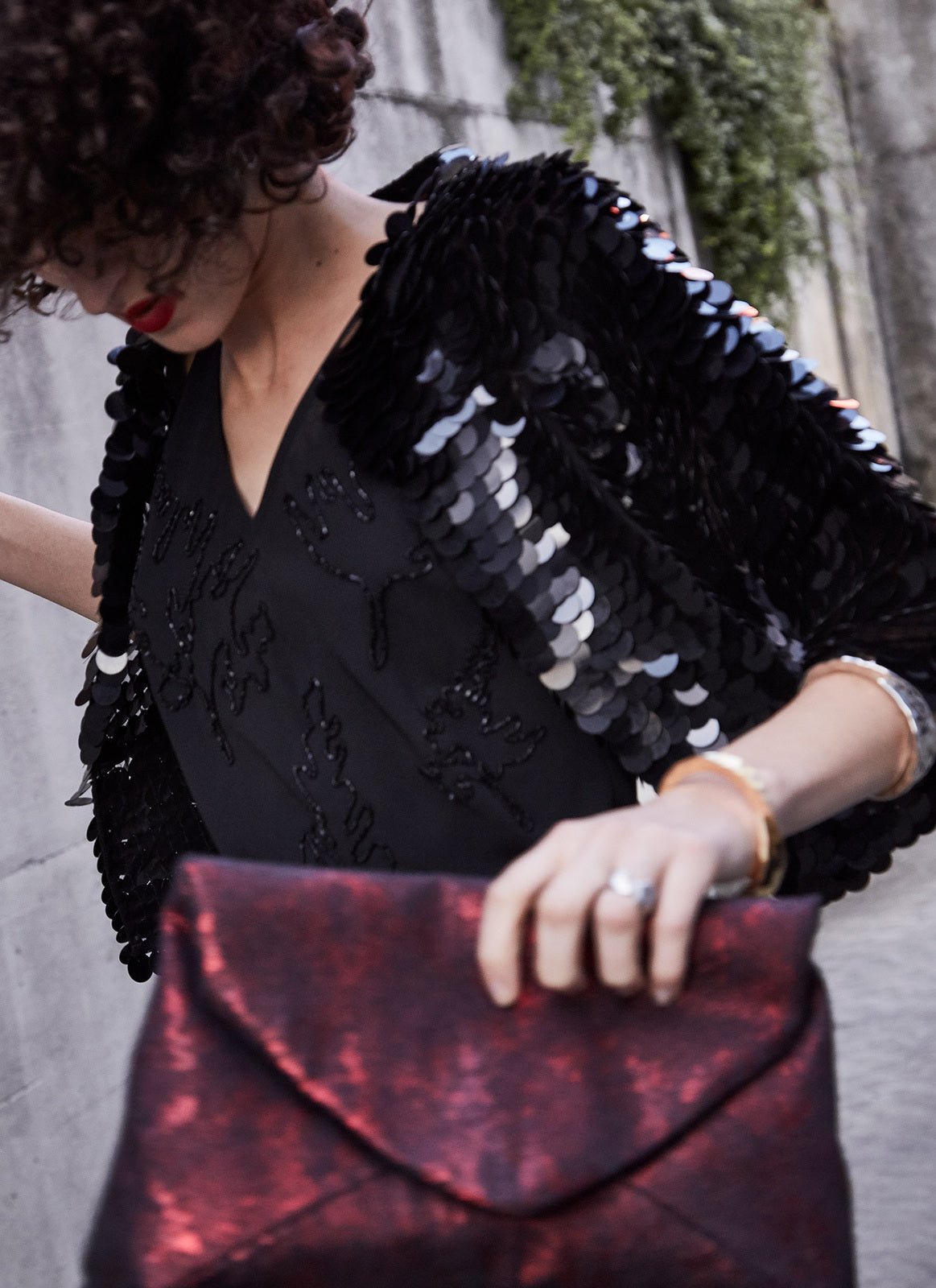 Women Bags | Red Animal Print Cocktail Bag by Spanish designer Adolfo Dominguez