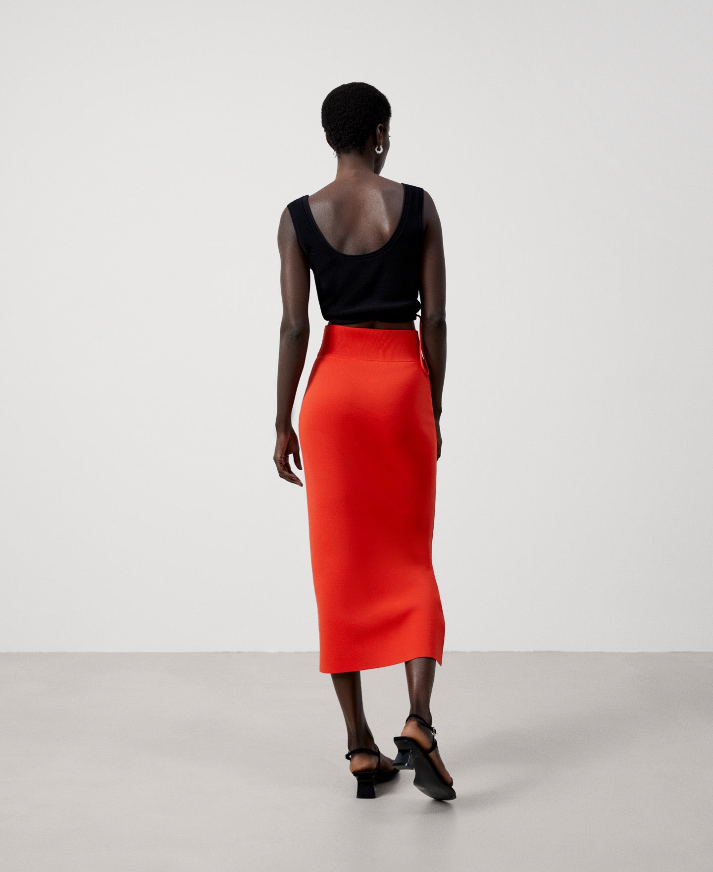 Women Skirt | Red Asymmetrical Viscose Skirt by Spanish designer Adolfo Dominguez