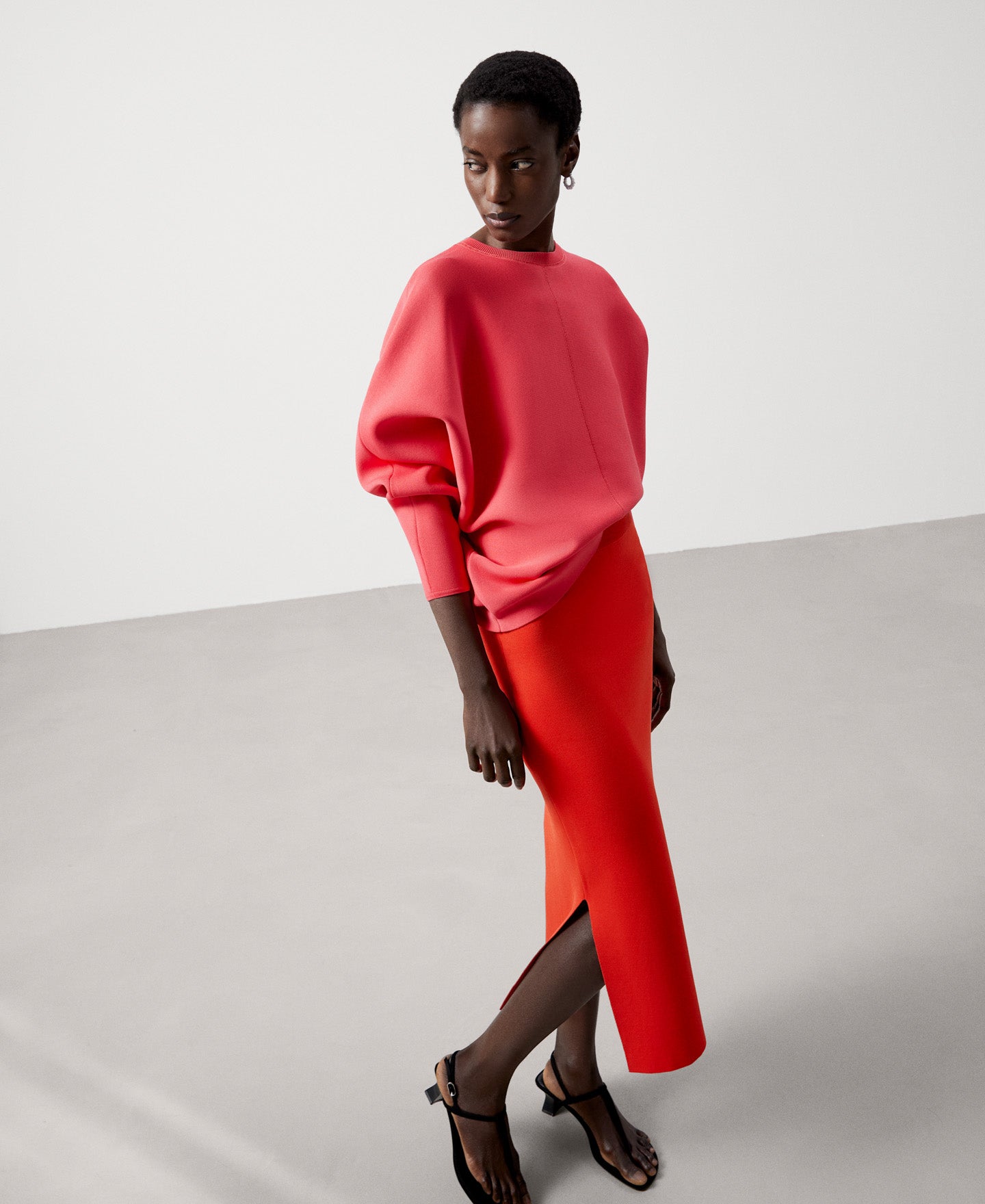 Women Skirt | Red Asymmetrical Viscose Skirt by Spanish designer Adolfo Dominguez